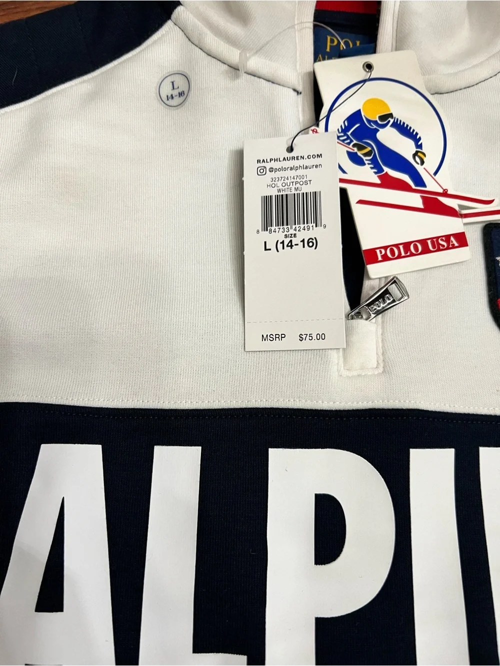 Boys Ralph Lauren Navy/White/Red Alpine Crest Pullover